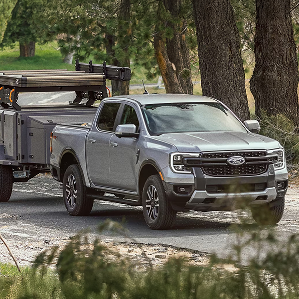 Ford Ranger towing through the woods